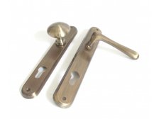 Klika - knoflík ELEGANT 90 mm na vložku pravá RE bronz česaný OFS